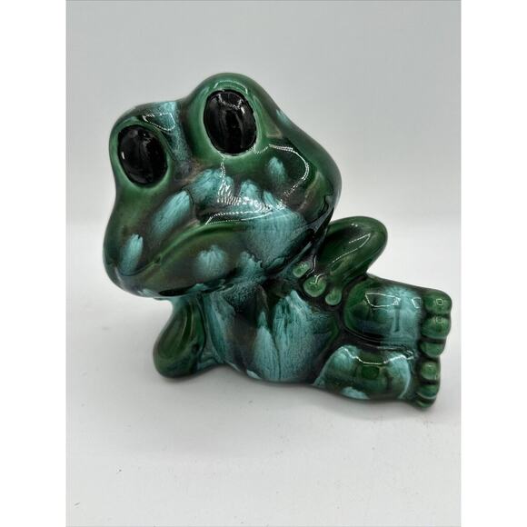 1970s Neil the Frog Bank 4.5" Sears & Roebuck, Japan Green Relaxing Repose - Picture 1 of 8